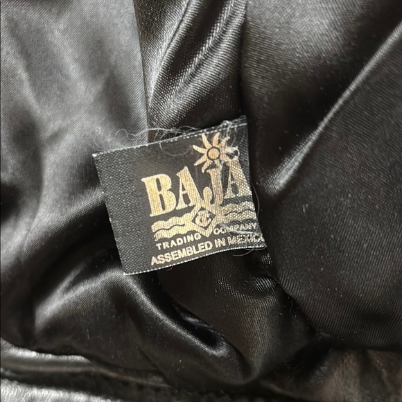 RARE VINTAGE BAJA Trading Company Studded Eagle Rhinestone 100% Leather Jacket - Picture 15 of 16